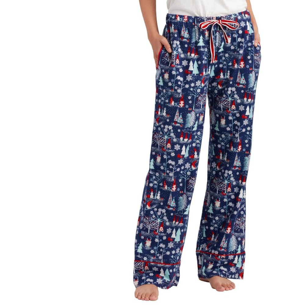 NWOT Navy Blue Gnome Print Flannel Pajama Pants